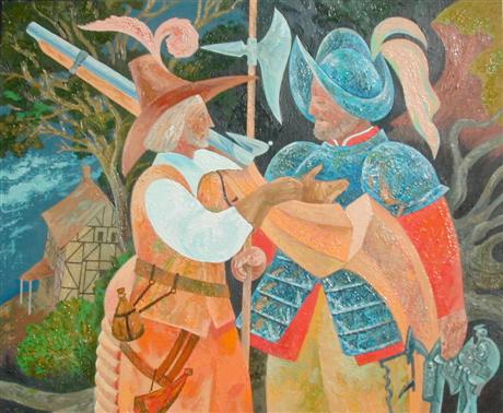 Two Soldiers and a Fallen Tree, detail