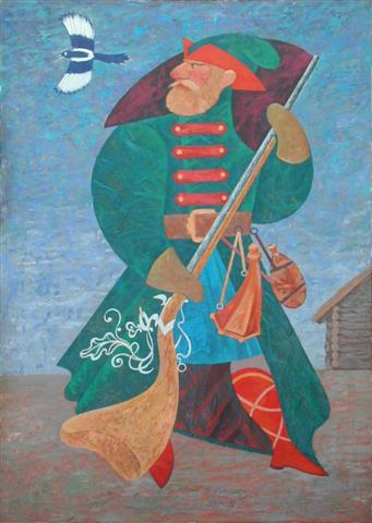 Russian Soldier and Magpie